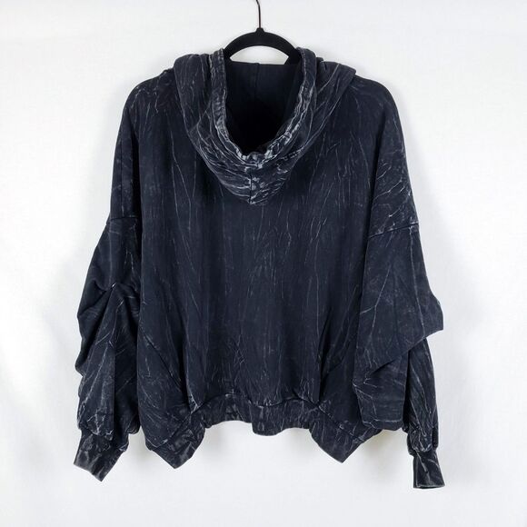Young Fabulous Broke Sweatshirt Womens M/L Gray Grunge Oversized Convertible - Picture 5 of 11